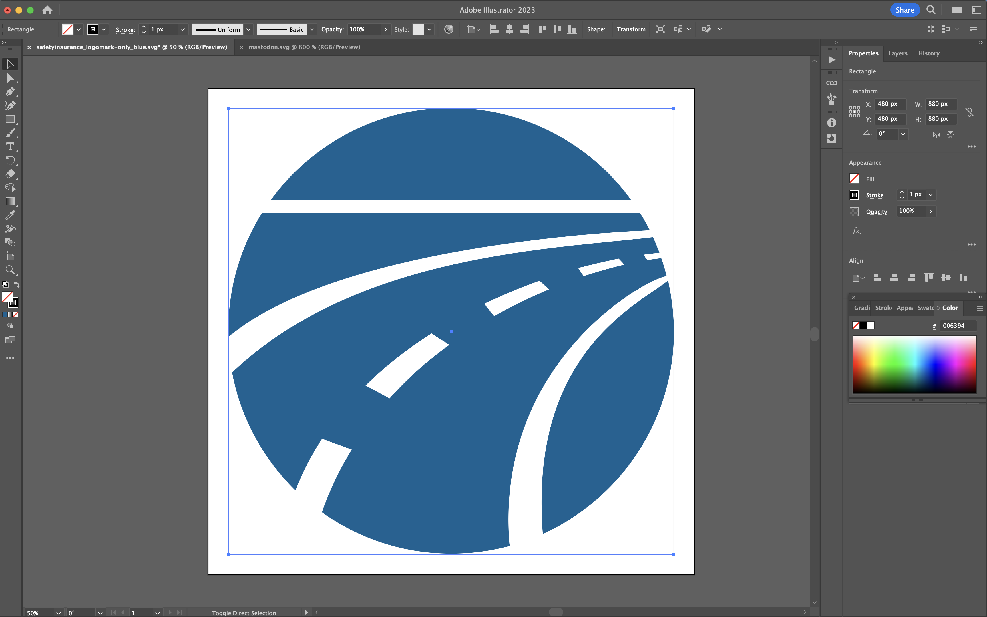 Square around artboard and icon