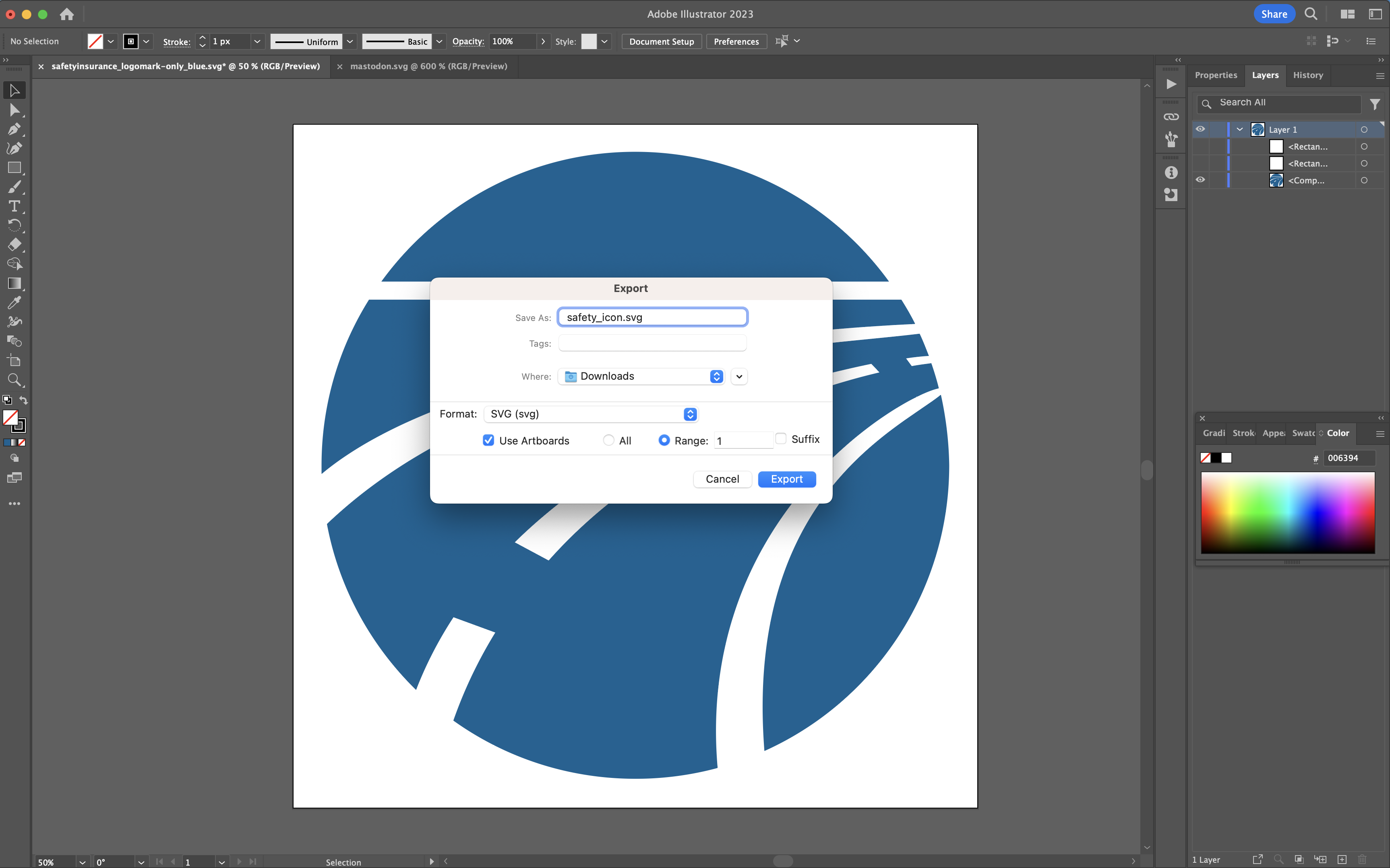 SVG export options